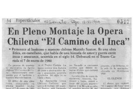 En pleno montaje la Opera Chilena "El camino del Inca" En pleno montaje la Opera Chilena "El camino del Inca"