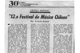 Crítica Musical "12.o Festival de Música Chilena" Crítica Musical "12.o Festival de Música Chilena"