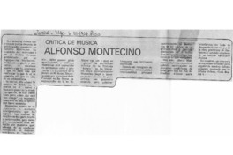 Crítica de Música Alfonso Montecino Crítica de Música Alfonso Montecino