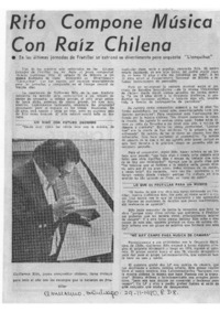 Rifo Compone Música con Raíz Chilena Rifo Compone Música con Raíz Chilena