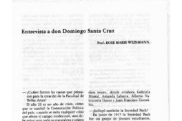 Entrevista a don Domingo Santa Cruz Entrevista a don Domingo Santa Cruz