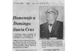 Homenaje a Domingo Santa Cruz Homenaje a Domingo Santa Cruz