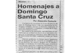 Homenajes a Domingo Santa Cruz Homenajes a Domingo Santa Cruz
