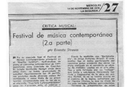 Festival de música contemporánea (2a. parte) Festival de música contemporánea (2a. parte)