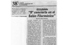 9° concierto en el salón filarmónico Crítica musical 9° concierto en el salón filarmónico Crítica musical