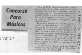 Concurso para Músicos Concurso para Músicos