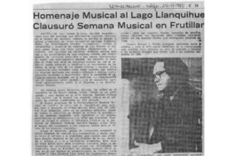 Homenaje musical al lago Llanquihue clausuró Semana Musical en Frutillar Homenaje musical al lago Llanquihue clausuró Semana Musical en Frutillar