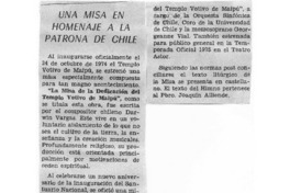 Una misa en homenaje a la patrona de Chile Una misa en homenaje a la patrona de Chile