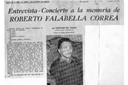Entrevista-concierto a la memoria de Roberto Falabella Correa Entrevista-concierto a la memoria de Roberto Falabella Correa