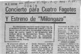 Concierto para cuatro fagotes y estreno de "Milongazo" Concierto para cuatro fagotes y estreno de "Milongazo"