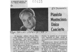 Pianista Montecino: unico concierto Pianista Montecino: unico concierto