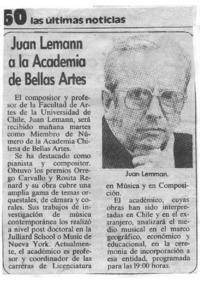 Juan Lemann a la Academia de Bellas Artes Juan Lemann a la Academia de Bellas Artes