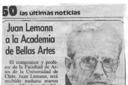 Juan Lemann a la Academia de Bellas Artes Juan Lemann a la Academia de Bellas Artes