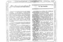 ¿Profesionales? Contrapuntos ¿Profesionales? Contrapuntos