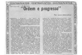 "Ordem e progresso" Contrapuntos "Ordem e progresso" Contrapuntos