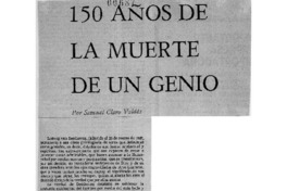150 años de la muerte de un genio 150 años de la muerte de un genio