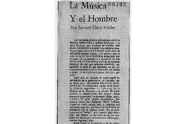 La música y el hombre La música y el hombre