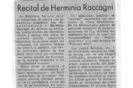 Recital de Herminia Raccagni Recital de Herminia Raccagni
