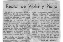 Recital de violín y piano Recital de violín y piano