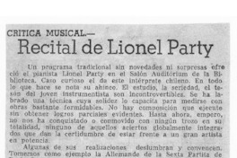 Recital de Lionel Party Recital de Lionel Party