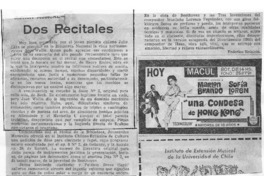 Dos recitales Dos recitales