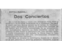 Dos conciertos Crítica Musical Dos conciertos Crítica Musical