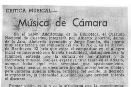 Música de cámara Crítica Musical Música de cámara Crítica Musical