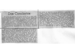 Dos conciertos Crítica Musical