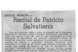 Recital de Patricio Salvatierra Crítica Musical