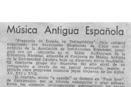 Música antigua española Crítica Musical Música antigua española Crítica Musical