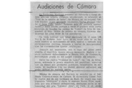 Audiciones de cámara Crítica Musical Audiciones de cámara Crítica Musical