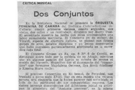 Dos conjuntos Crítica Musical Dos conjuntos Crítica Musical