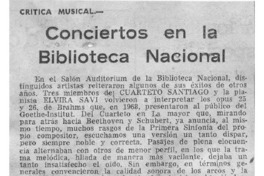 Conciertos en la Biblioteca Nacional Crítica Musical Conciertos en la Biblioteca Nacional Crítica Musical