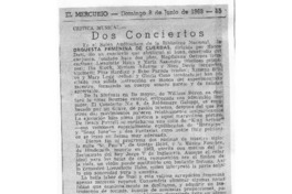 Dos conciertos Crítica Musical Dos conciertos Crítica Musical