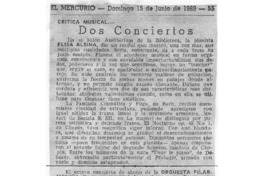 Dos conciertos Crítica Musical Dos conciertos Crítica Musical