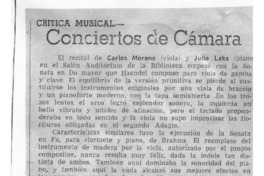 Conciertos de cámara Crítica Musical Conciertos de cámara Crítica Musical