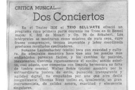 Dos conciertos Crítica Musical Dos conciertos Crítica Musical