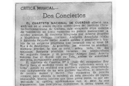 Dos conciertos Crítica Musical Dos conciertos Crítica Musical
