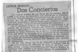 Dos Conciertos Crítica Musical