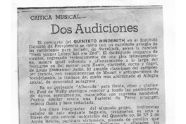 Dos Audiciones Crítica Musical Dos Audiciones Crítica Musical