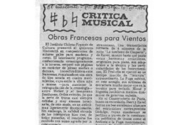 Obras Francesas para Vientos Crítica musical Obras Francesas para Vientos Crítica musical