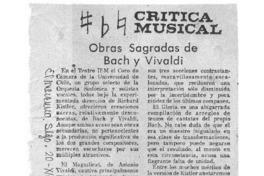 Obras sagradas de Bach y Vivaldi Crítica musical Obras sagradas de Bach y Vivaldi Crítica musical