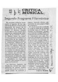 Segundo programa filarmónico Crítica Musical