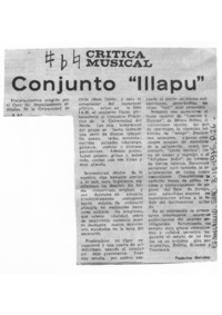 Conjunto "Illapu" Crítica Musical Conjunto "Illapu" Crítica Musical