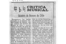Quinteto de Bronces de Chile Crítica Musical Quinteto de Bronces de Chile Crítica Musical