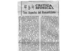 Tres Aspectos del Romanticismo Crítica musical Tres Aspectos del Romanticismo Crítica musical