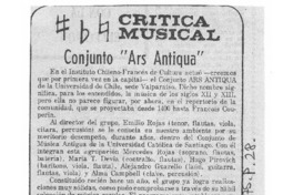 Conjunto"Ars Antiqua" Crítica Musical Conjunto"Ars Antiqua" Crítica Musical