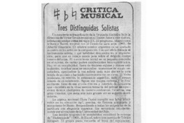 Tres distinguidas solistas Crítica Musical Tres distinguidas solistas Crítica Musical