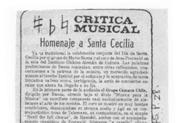 Homenaje a Santa Cecilia Crítica Musical Homenaje a Santa Cecilia Crítica Musical