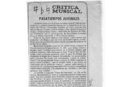 Pasatiempos Juveniles Crítica Musical Pasatiempos Juveniles Crítica Musical